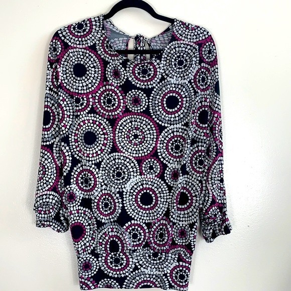 Rampage Multicolored Open Back Long Sleeve Women’s Top Size S - Picture 4 of 11